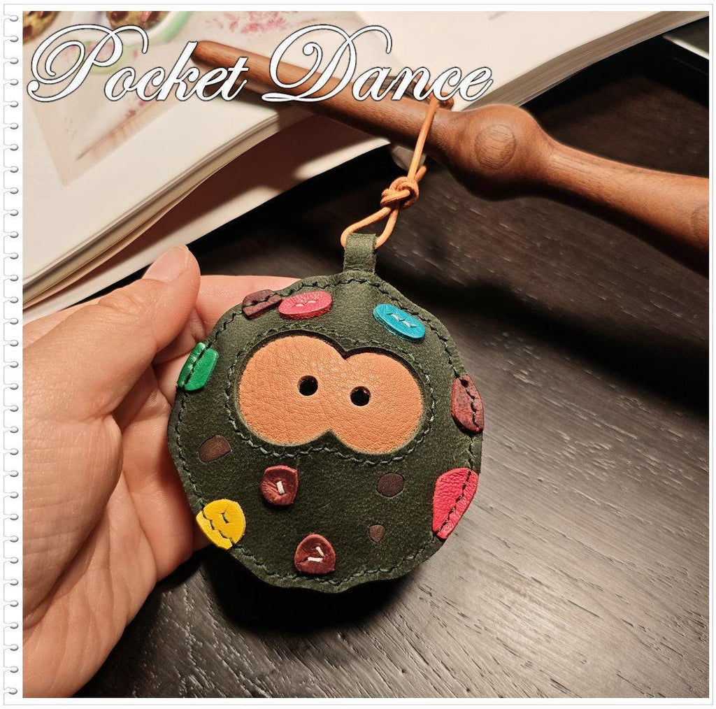 Handmade Leather Chocolate Cookie Keychain, Cute Bag Charm