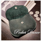 Handmade Green Leather Coin Purse: Embossed Whale Design