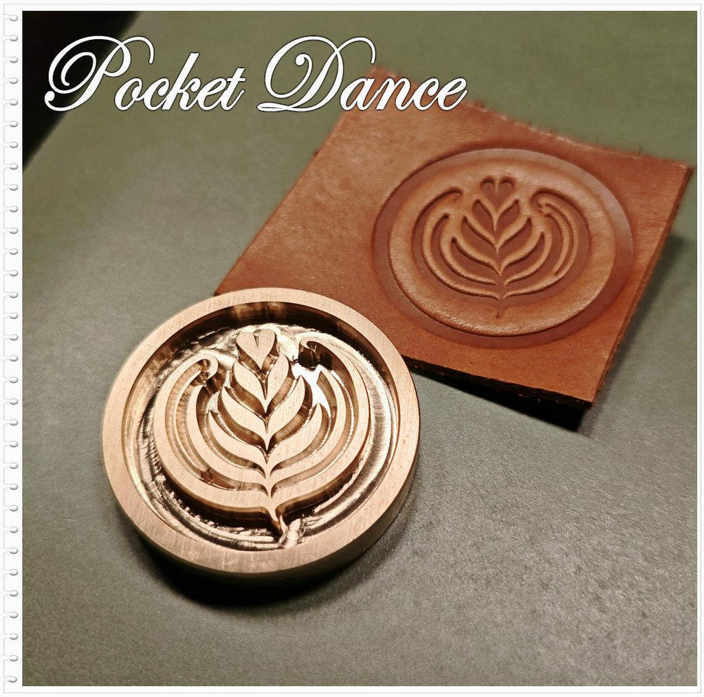 Coffee Latte Art Brass Stamp Leather & Wood Embossing Tool