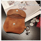 Handmade Leather Coin Purse: Embossed Whale Card Wallet