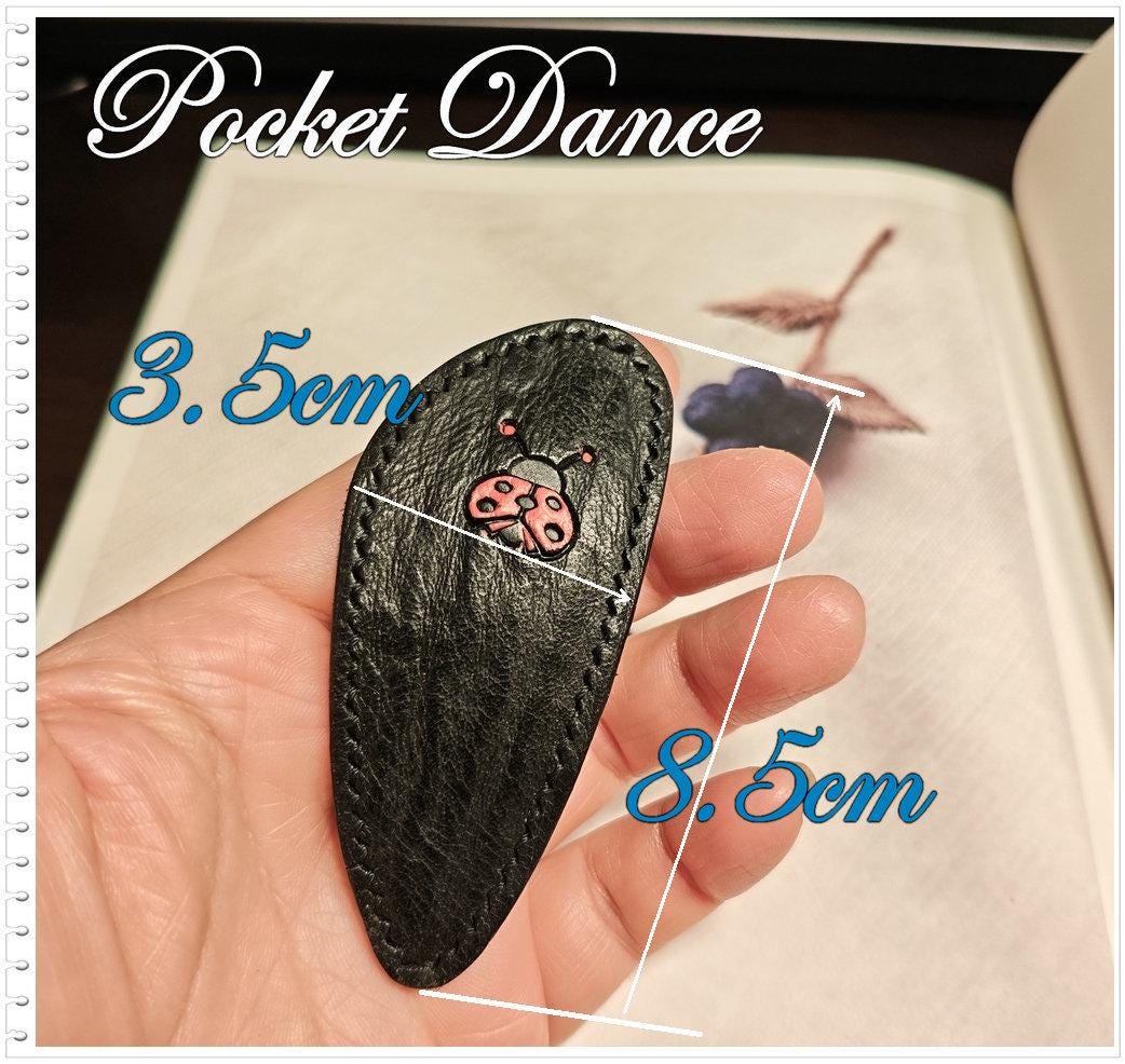 Handmade Leather Ladybug and Hummingbird Hair Clip: Black Red Hairclip Barrette, Daughter Gift