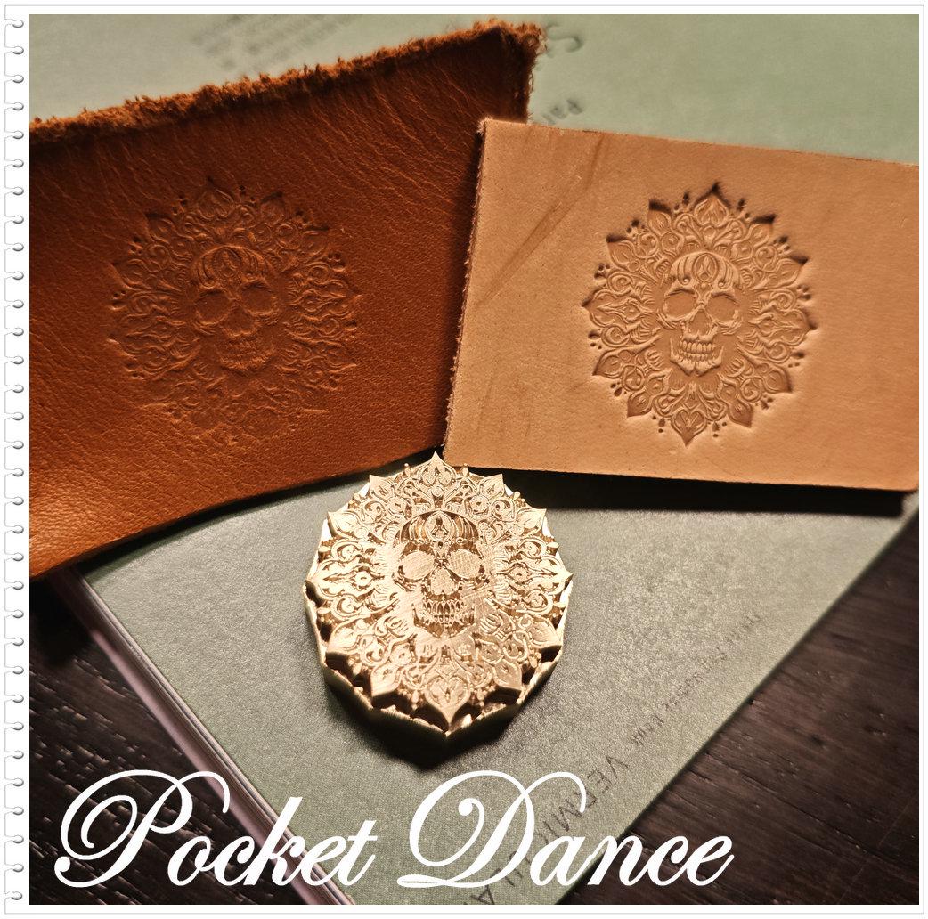 Skull Symbol Brass Stamp: Leather & Wood Emboss 3cm