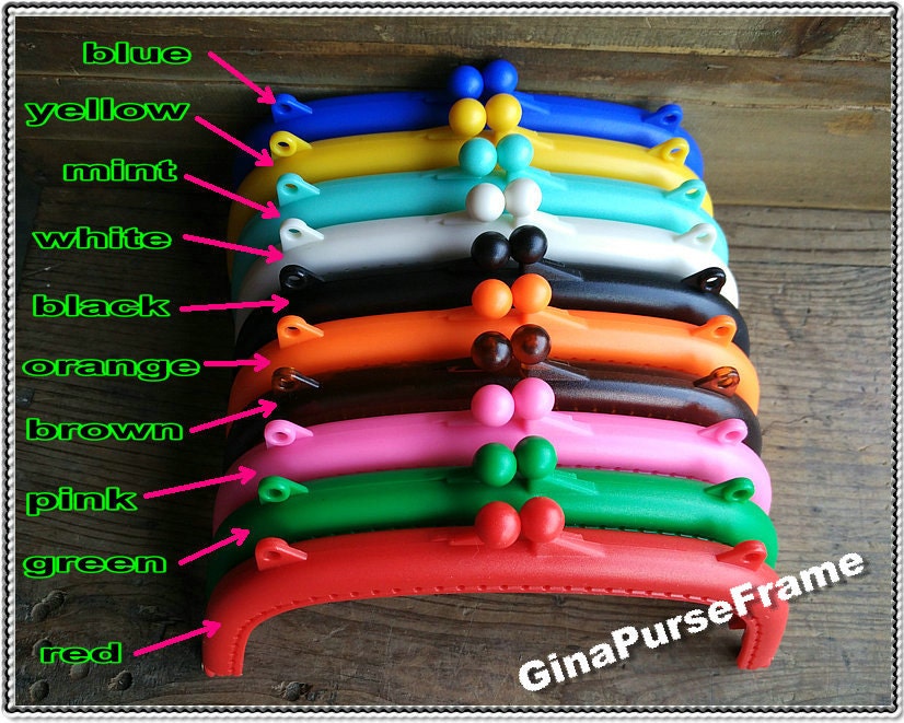 Candy Color Plastic Purse Frame Kiss Lock - 10 Pieces (6.3 inch)