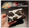 Handmade Cow Print Leather Coin Purse: Small Card Wallet