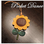 Leather Sunflower Bag Charm: Handmade Purse/Keychain Pendant