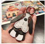 Leather Poodle Keychain: Handmade Dog Purse Charm