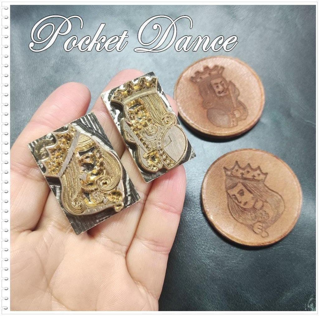 King Queen Brass Stamp Tool for Leather Crafts and Wood Emboss