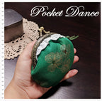 Handmade Lucky Clover Coin Purse: Green Kiss Lock Clutch