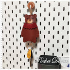 Handmade Leather Bear Keychain, Key Cover, Cute Bag Charm