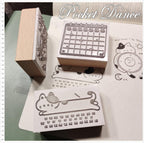 Cat Rubber Stamp Set: Wooden Planner Stamps for Journaling