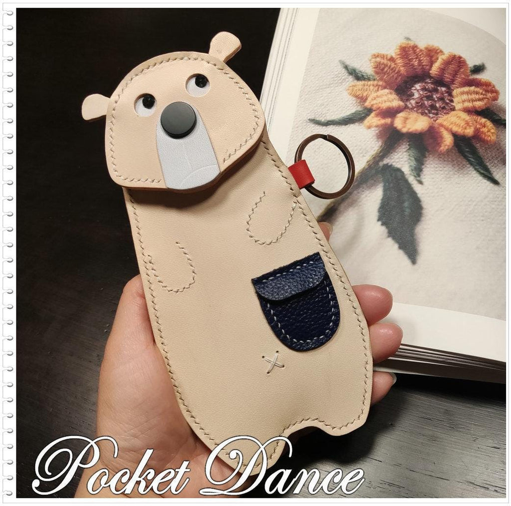 Leather Bear Coin Purse: Vegetable Tanned Leather Pencil Case