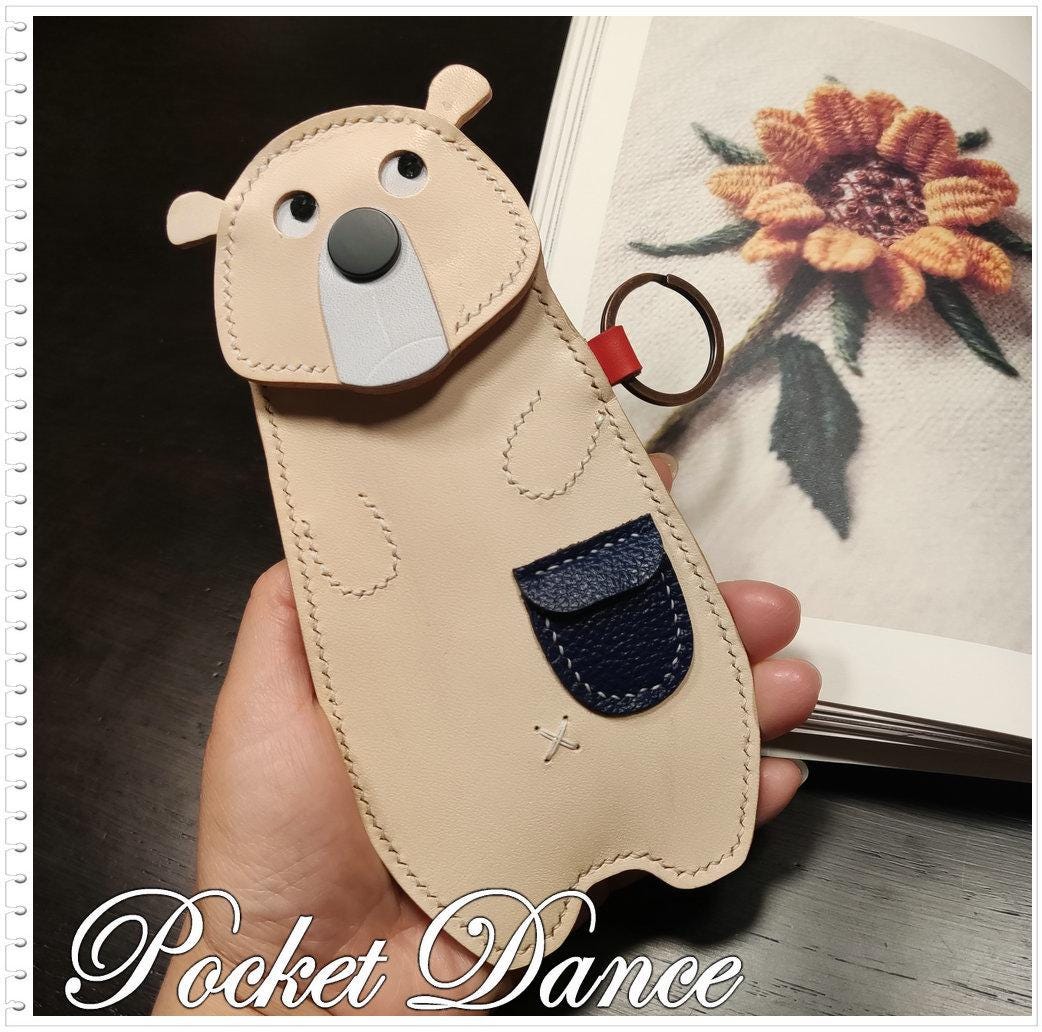 Leather Bear Coin Purse: Vegetable Tanned Leather Pencil Case