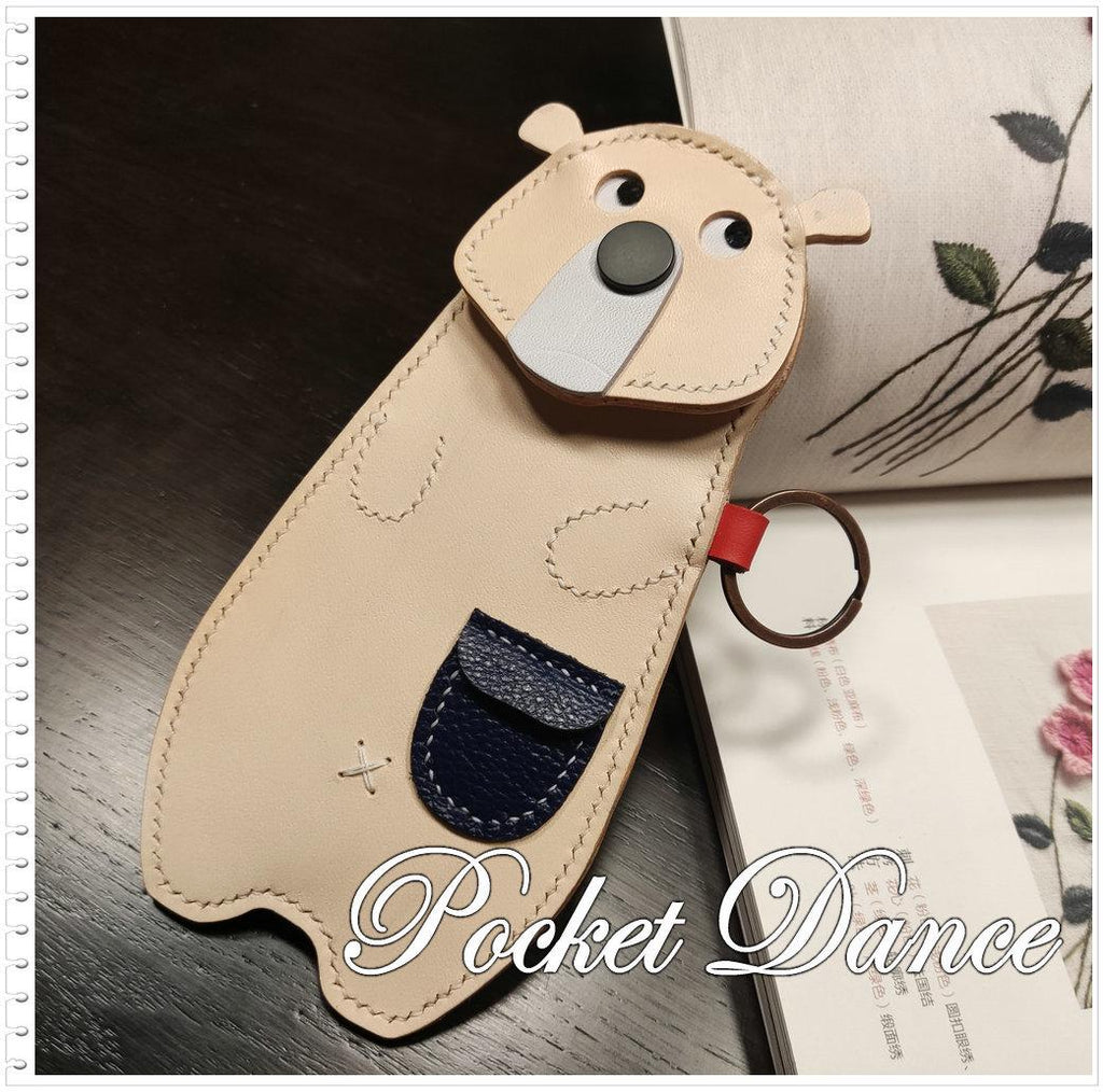Leather Bear Coin Purse: Vegetable Tanned Leather Pencil Case