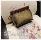 Green Leather Squeeze Coin Purse: Handmade Flex Frame Change Pouch