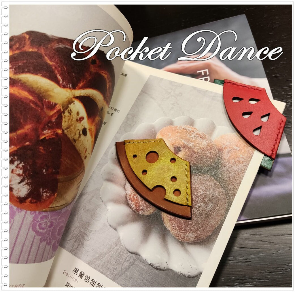Cheese & Watermelon Leather Corner Bookmark