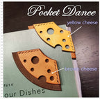 Handmade Leather Cheese Corner Bookmark: Booklover Gift