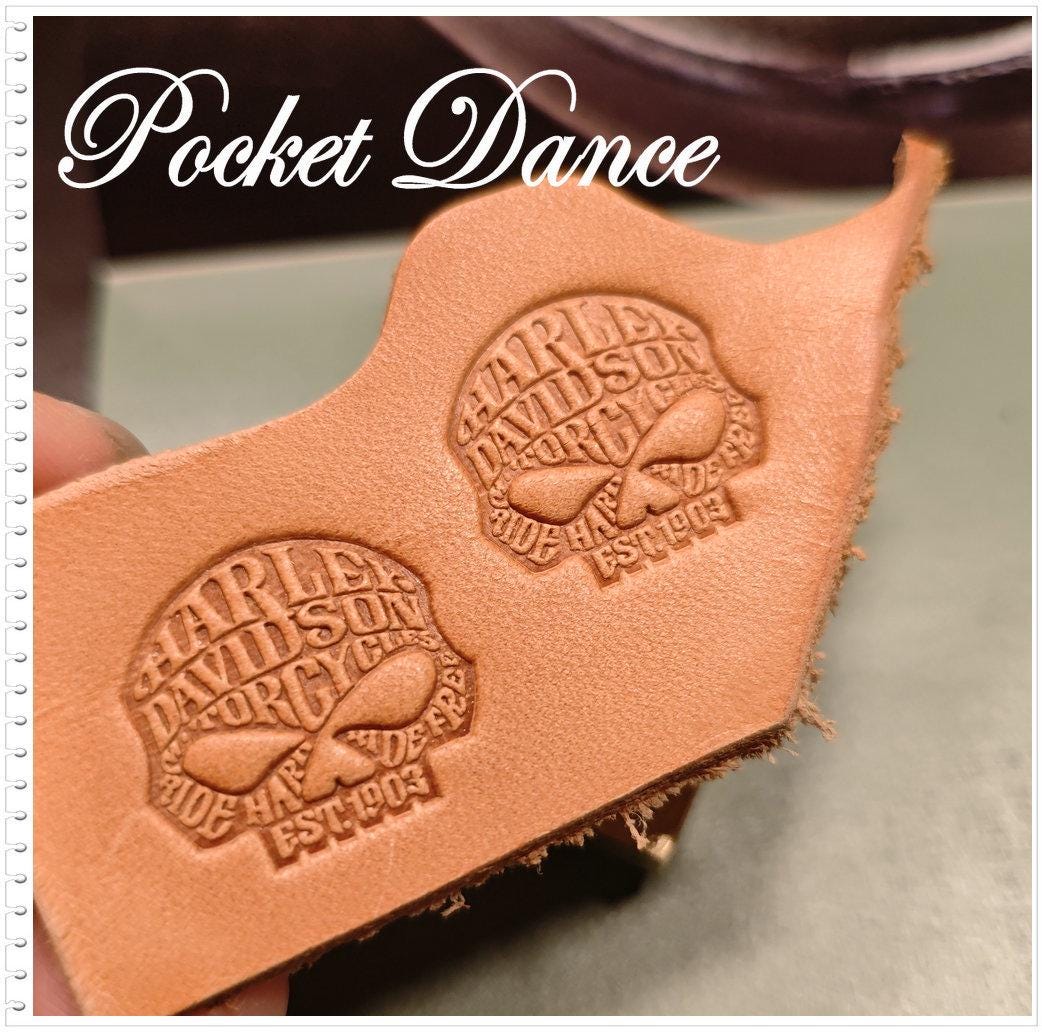 Harley Skull Symbol Brass Stamp: Leather & Wood Emboss 2cm