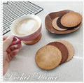 Handmade Leather Cookie Coaster Set, Unique Coffee Lover Gift