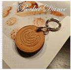 Leather Biscuits Keychain, Coffee Latte Art Charms, Chocolate Cookies Food Bag Charm gifts