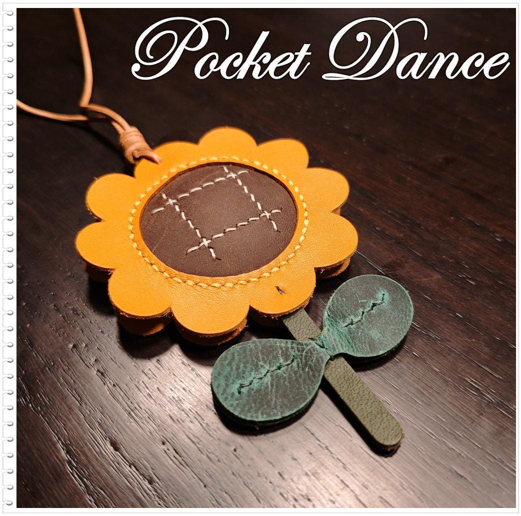 Leather Sunflower Bag Charm: Handmade Purse/Keychain Pendant