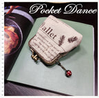 Ballet dancing girl two compartment kiss lock Coin purse  Wallet Pouch Clutch Kiss lock frame purse bag