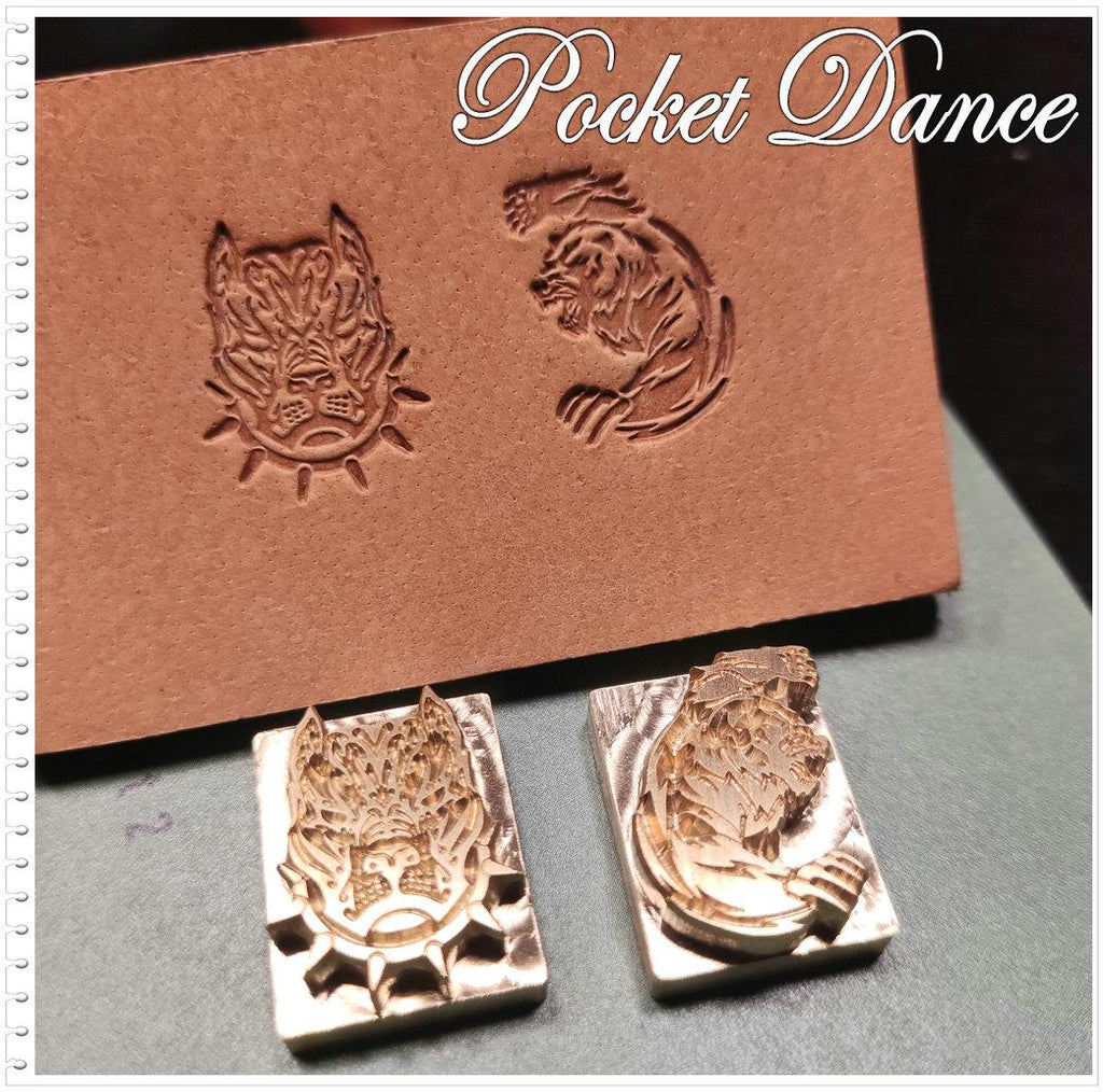 Bear and Dog Brass Stamp, Leather & Wood Embossing (2cm)