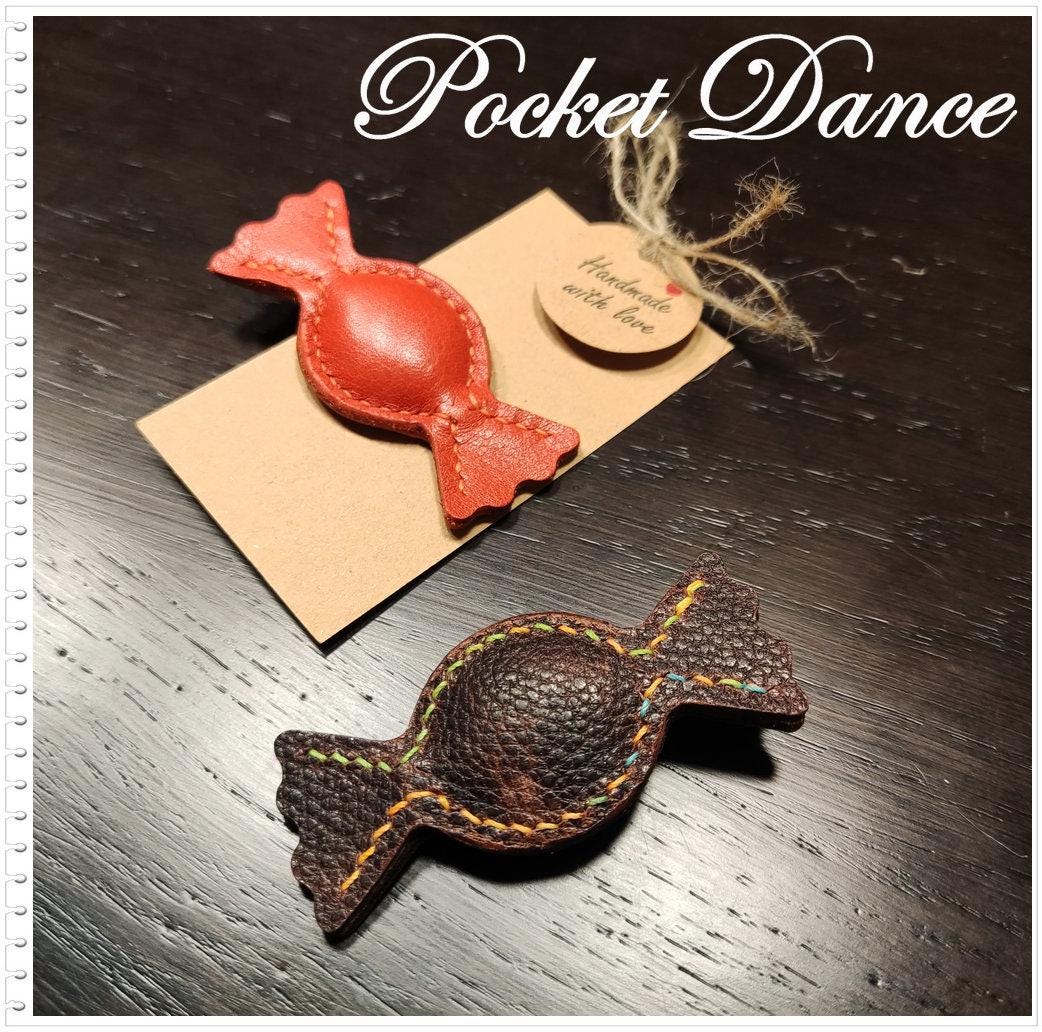 Leather Candy Hair Clip: Handmade Bonbon Barrette, Colorful Hair Accessories