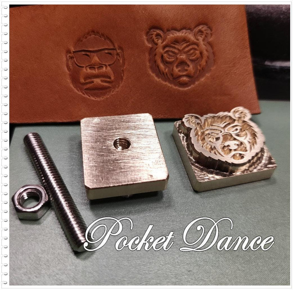 Bear and Gorilla Brass Stamp Tool for Leather Crafts and Wood Emboss