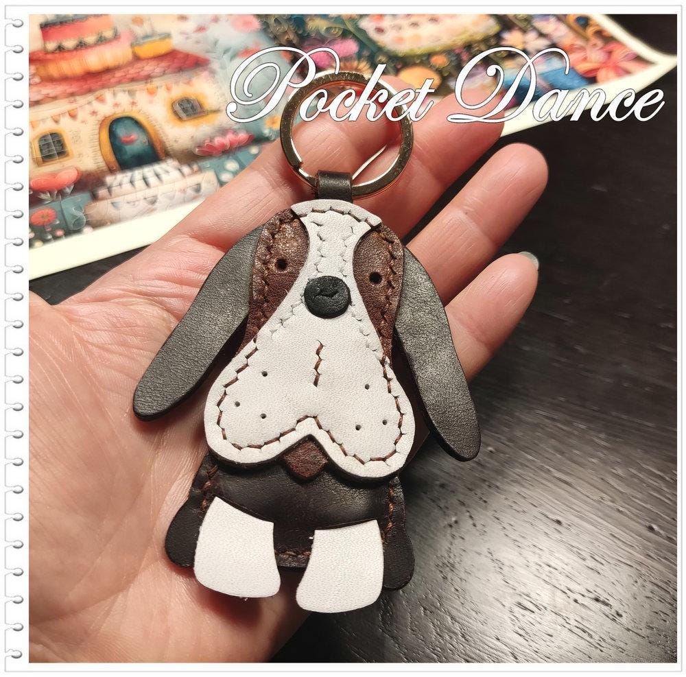 Leather Poodle Keychain: Handmade Dog Purse Charm