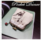 Ballet dancing girl two compartment kiss lock Coin purse  Wallet Pouch Clutch Kiss lock frame purse bag