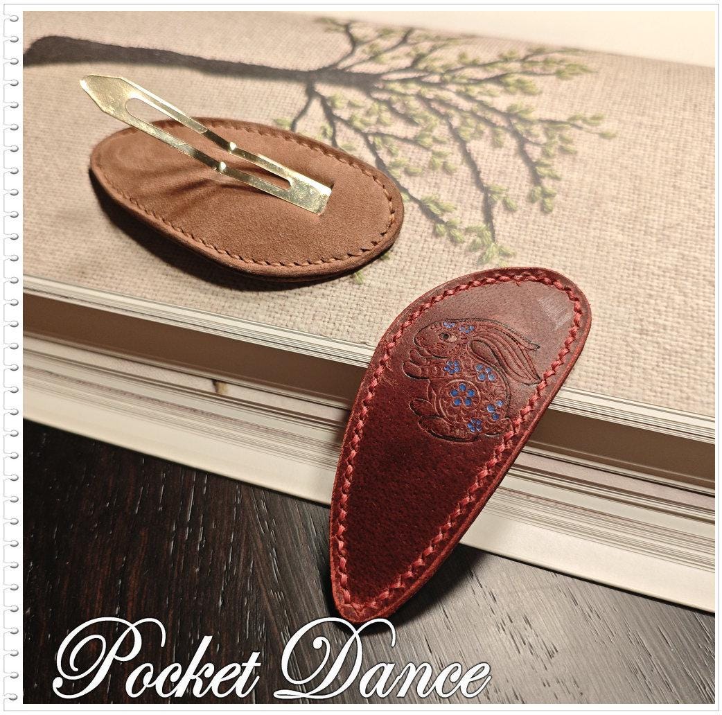 Rabbit Leather Hair Barrette: Large Hair Clip, Mother Daughter Gift