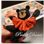 Handmade Leather Dancing Bear Charm: Nutcracker Ballet Gift