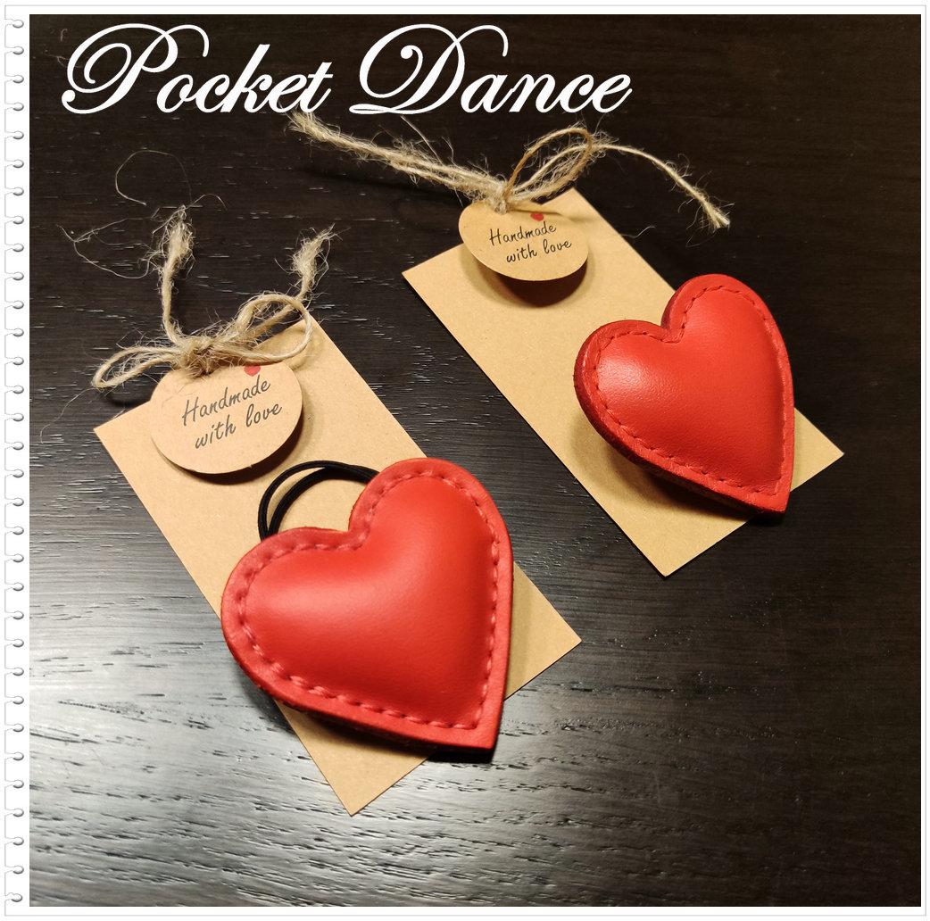 Handmade Leather Hair Barrette Red Heart Love Cute Hairclip, Leather Hair Accessories, Pin Brooch Hair Styling For Daughter Woman Girl Gift