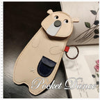 Leather Bear Coin Purse: Vegetable Tanned Leather Pencil Case