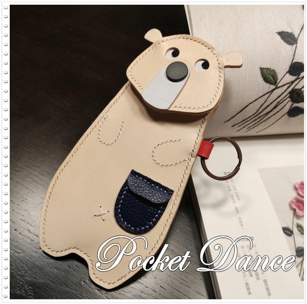 Leather Bear Coin Purse: Vegetable Tanned Leather Pencil Case
