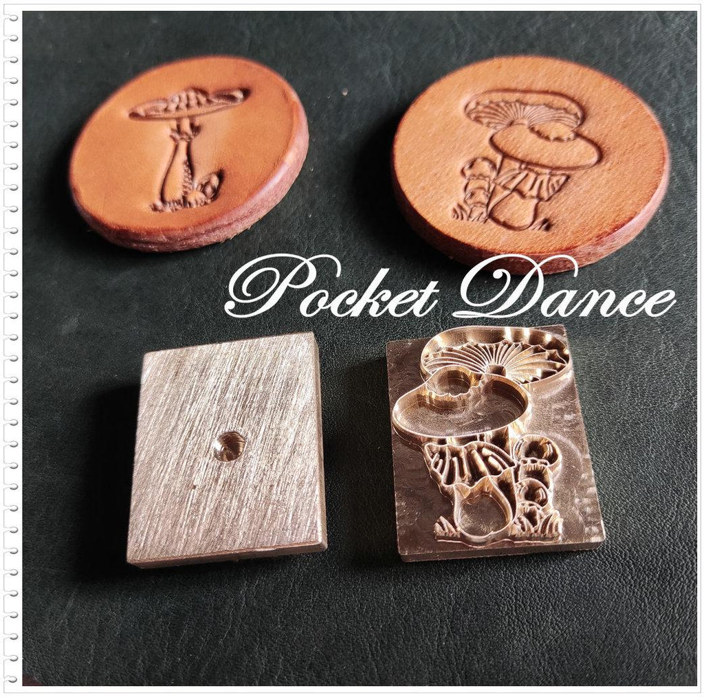 Mushroom Brass Stamp Tool for Leather and Wood Embossing