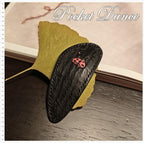 Handmade Leather Ladybug and Hummingbird Hair Clip: Black Red Hairclip Barrette, Daughter Gift