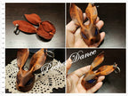 Handmade Leather Rabbit Keychain: Royal Blue Stone Eyes