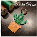 Handmade Leather Cactus Pendant Charm or Keychain for Purse Bag Friends Gifts