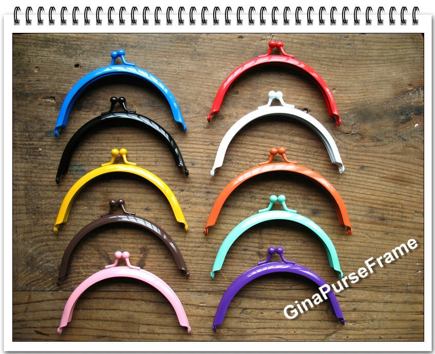 10pieces-10.5cm(4 inch) rainbow colors baking-varnish half circle metal bag purse frame (10colors)