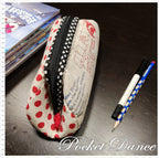 Handmade red dots girl Coin purse, pencil pouch, metal frame wallet clutch, zipper handmade purse bag by fabrics