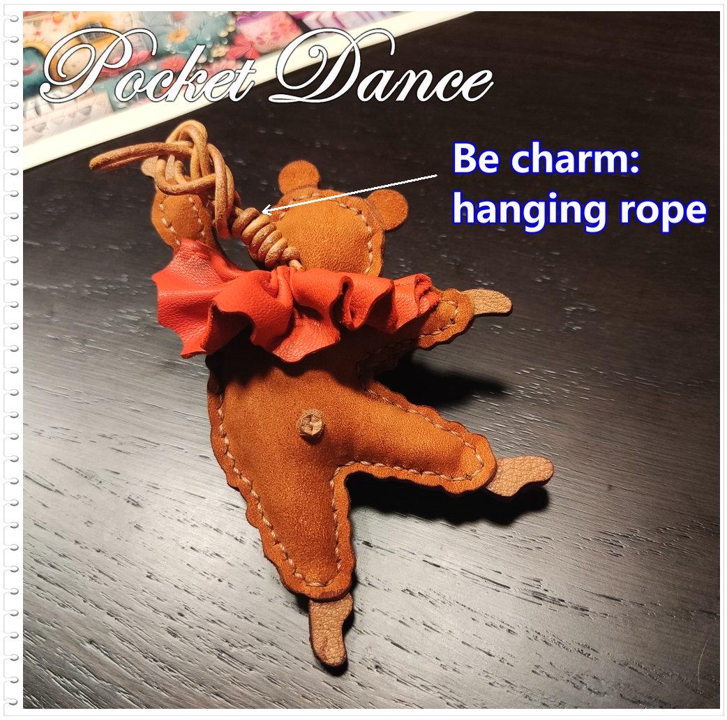 Handmade Leather Ballet Bear Bag Charm: Nutcracker Gift