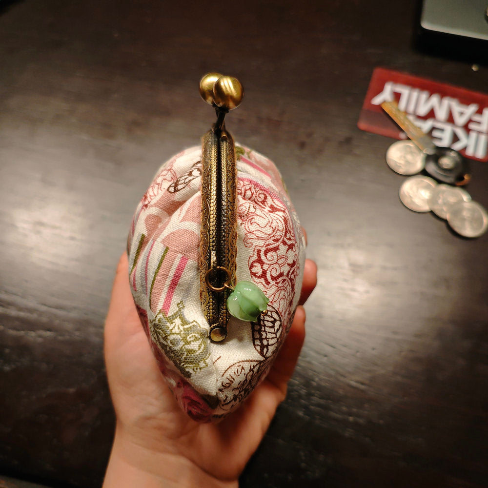 Handmade Pink Rose and Butterfly Pouch