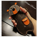 Handmade Leather Bear Coin Purse: Kids Pencil Case, Small Wallet