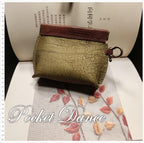 Green Leather Squeeze Coin Purse: Handmade Flex Frame Change Pouch