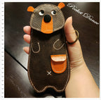 Handmade Leather Bear Coin Purse: Kids Pencil Case, Small Wallet