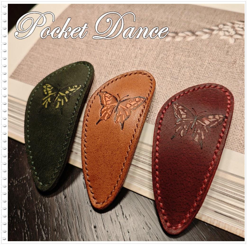 Handmade Butterfly Leather Hair Barrette: Large Hair Clip