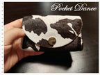 Handmade Cow Print Leather Coin Purse: Small Card Wallet