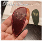 Handmade Butterfly Leather Hair Barrette: Large Hair Clip