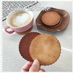 Handmade Leather Cookie Coaster Set, Unique Coffee Lover Gift